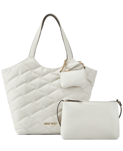 Nine West Regan Extra Large 3 In 1 Tote In Milk