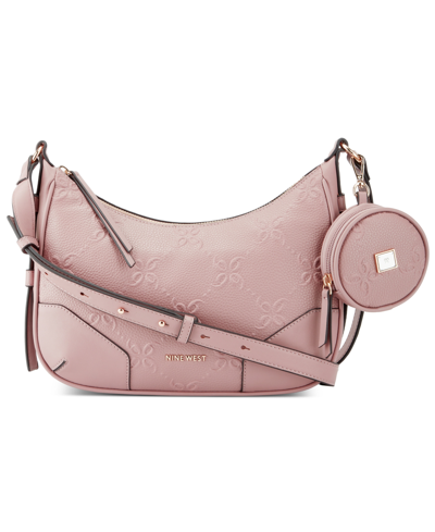Nine West Brooklyn Top Zip Crossbody With Pouch In Rose Quartz