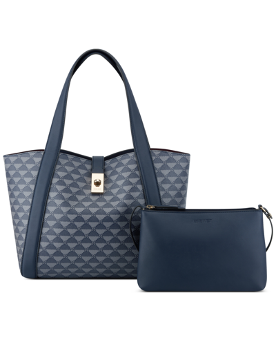 Nine West Morely Medium 2 In 1 Tote In Navy Logo