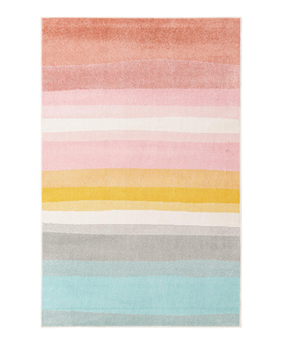 Bayshore Home Campy Kids Pastel Abstract Rainbow 5'3" X 8' Area Rug In Multi