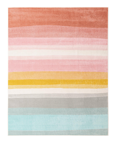 Bayshore Home Campy Kids Pastel Abstract Rainbow 7'10" X 10' Area Rug In Multi