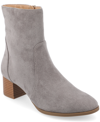 JOURNEE COLLECTION WOMEN'S HAYVEN TRU COMFORT FOAM STACKED BLOCK HEEL ALMOND TOE BOOTIES