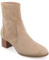 JOURNEE COLLECTION WOMEN'S HAYVEN TRU COMFORT FOAM STACKED BLOCK HEEL ALMOND TOE BOOTIES