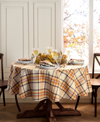 Elrene Russet Harvest Woven Plaid Tablecloth, 60" X 84" Oval In Multi