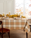 ELRENE RUSSET HARVEST WOVEN PLAID TABLECLOTH, 52" X 70"