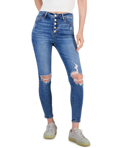 Celebrity Pink Juniors' Merida Ripped Skinny Ankle Jeans