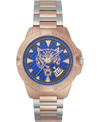 Plein Sport Men's Touchdown Rose Gold-tone, Silver-tone Stainless Steel Bracelet Watch 44mm In Two Tone