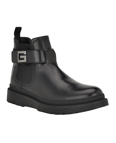 Guess Men's Carpus Ornamented Low Shaft Fashion Boots In Black