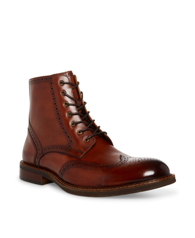 Steve Madden Men's Hodge Lace-up Boots In Tan Leather