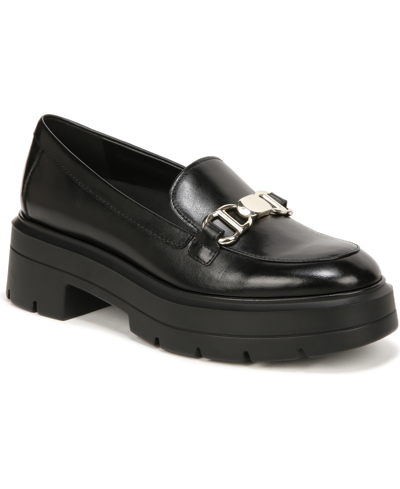 Naturalizer Nina Lug Sole Loafers In Black Leather