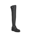 Nine West Nans 3 Womens Faux Leather Tall Over-the-knee Boots In Black
