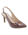 Bandolino Women's Gelli Bow Slingback Pumps In Dark Mauve Patent
