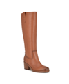 Nine West Women's Bromwel Pointy Toe Block Heel Knee High Boots In Dark Natural Leather