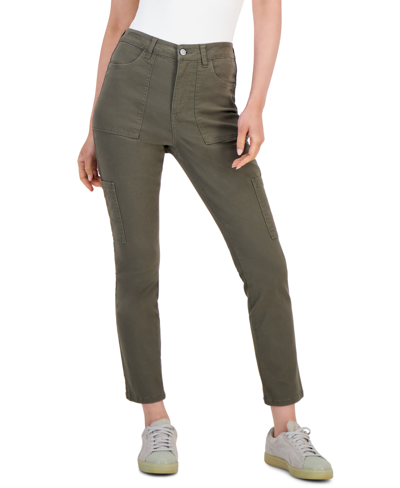 Celebrity Pink Juniors' Patch-pockets Slim Skinny Jeans In Dusty Olive