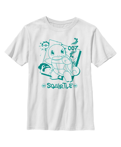 Nintendo Boy's Pokemon Squirtle Graffiti Outline Child T-shirt In White