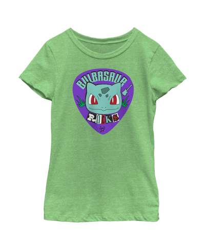Nintendo Kids' Girl's Pokemon Bulbasaur Rocks Child T-shirt In Green Apple