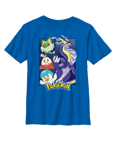 Nintendo Boy's Pokemon Miraidon Group Child T-shirt In Royal Blue