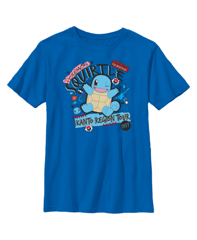 Nintendo Boy's Pokemon Squirtle Kanto Tour Child T-shirt In Royal Blue