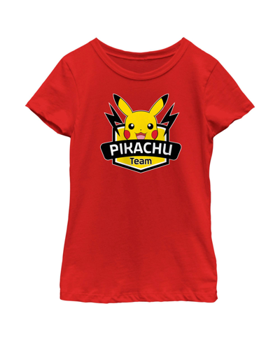 Nintendo Girl's Pokemon Pikachu Team Child T-shirt In Red