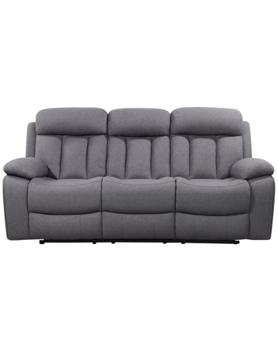 Abbyson Living Fletcher 81.4" Stain-resistant Polyester Reclining Sofa In Gray