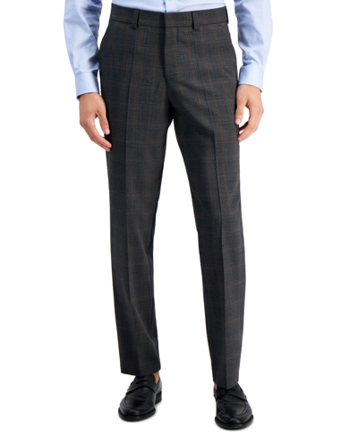 Hugo By  Boss Men's Modern-fit Wool Blend Suit Trousers In Brown Plaid