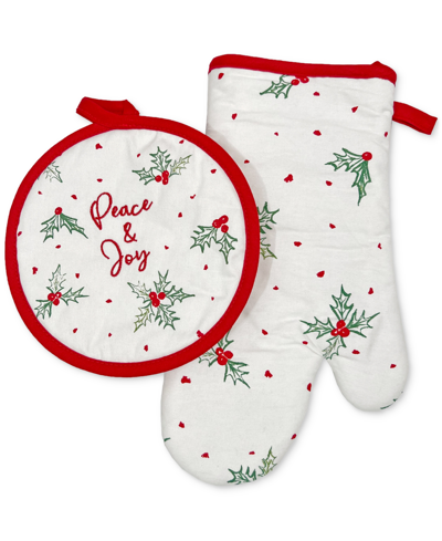 Lenox Bayberry Oven Mitt & Pot Mitt 2-pc. Set In White Multi
