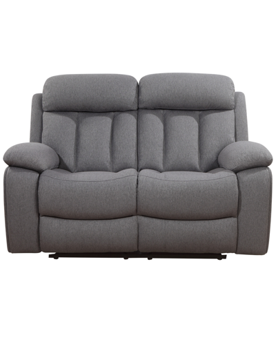 Abbyson Living Fletcher 59.8" Stain-resistant Polyester Reclining Loveseat In Gray