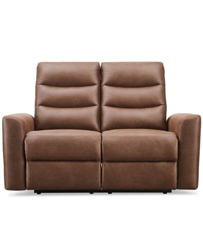 Abbyson Living Bentley 58.5" Polyester Manual Reclining Loveseat In Brown