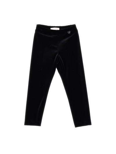 Monnalisa Chenille Leggings In Black