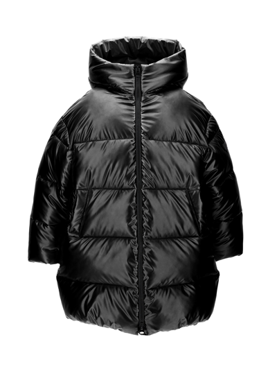 Monnalisa Jacket In Coated Fabric In Black