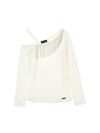 Monnalisa One Shoulder Viscose Top In Cream