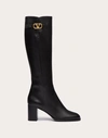 Valentino Garavani Vlogo Signature Calfskin Boot 70mm Woman Black 38.5 In Black