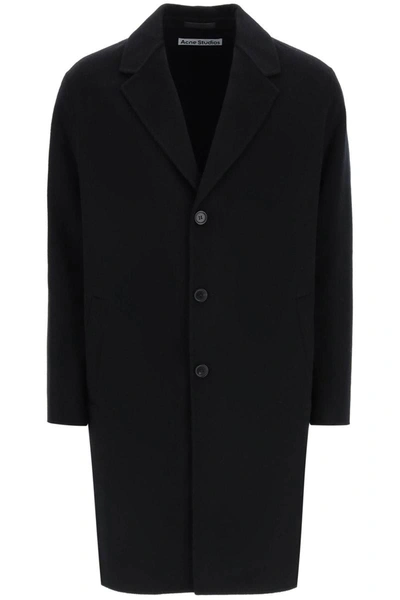 Acne Studios Double Wool Oversized Coat Men In Black