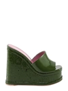 Haus Of Honey Lacquer Doll Mule Platform Sandals In Green