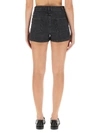 Moschino Heart-embellished Denim Shorts In Black