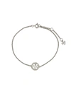 Tory Burch Pave Logo Miller Chain Bracelet In Silver