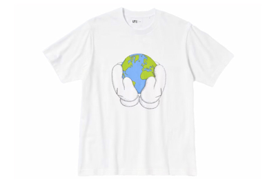 Pre-owned Kaws X Uniqlo Peace For All S/s Graphic T-shirt (us Sizing) White