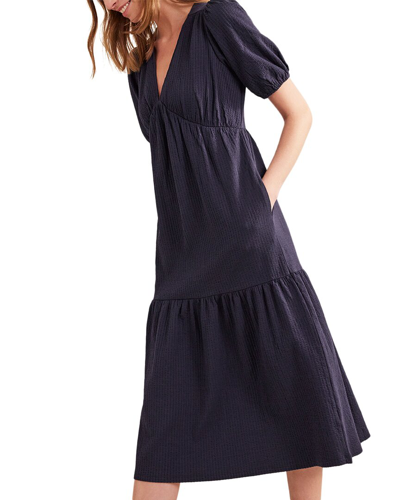 Boden Jersey Seersucker Midi Dress In Blue | ModeSens