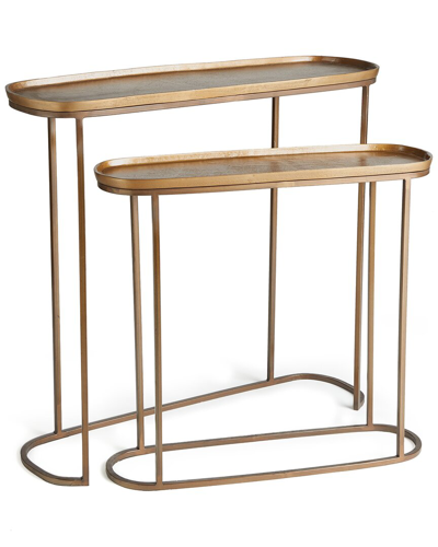 Napa Home & Garden Set Of 2 Ziva Console Tables In Brass