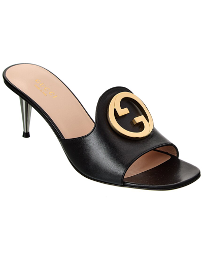 Gucci Blondie Open-toe Mules In Black