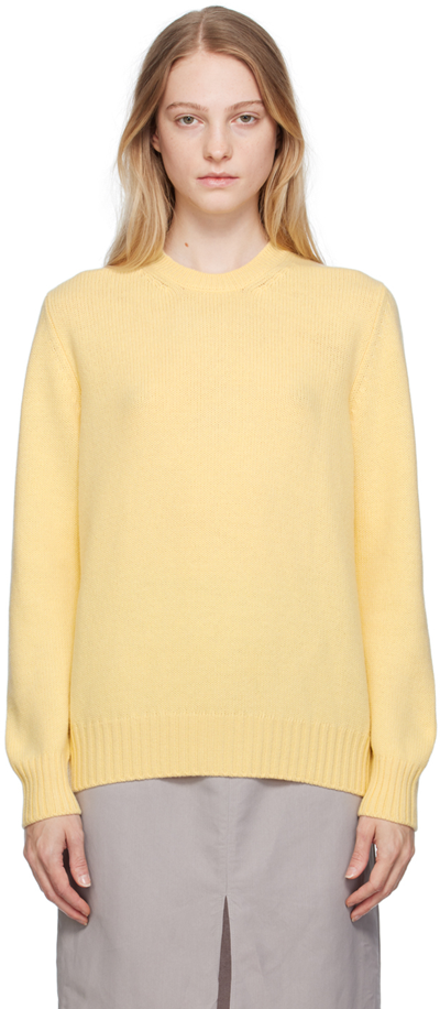 Prada Wool And Cashmere Crew-neck Sweater In Yellow