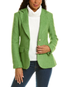 Alexia Admor Raya Classic Tweed Two-button Blazer In Green