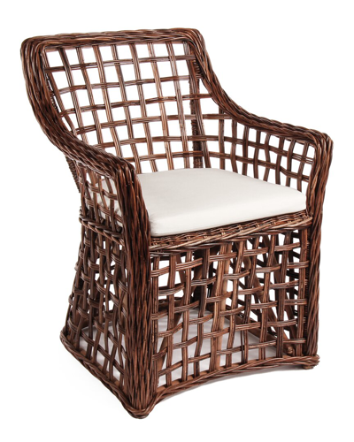 Napa Home & Garden Normandy Open Weave Arm Chair In Brown