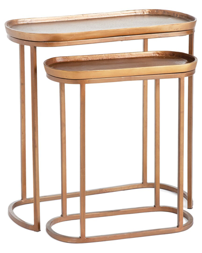 Napa Home & Garden Set Of 2 Ziva End Tables In Brass