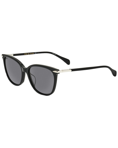 Rag & Bone Women's Rnb1035 55mm Polarized Sunglasses In Black