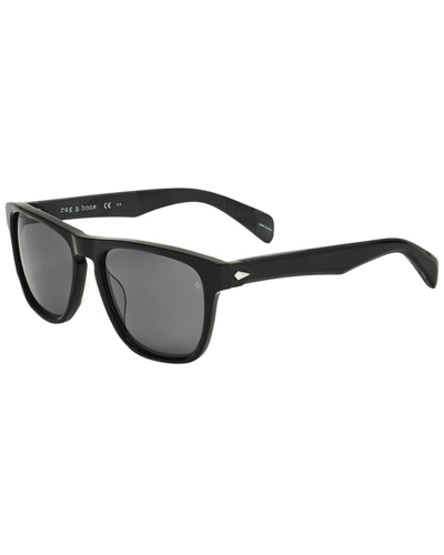 Rag & Bone Unisex Rnb5031 56mm Polarized Sunglasses In Black