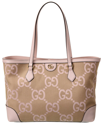 Gucci Ophidia Gg Jumbo Canvas Tote Bag In Pink
