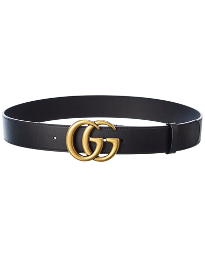 Gucci Gg Marmont Leather Belt In Black