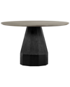 Armen Living Revival Concrete And Oak Round Dining Table In Medium
