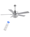 Jonathan Y Cammy 52in 3-light Traditional Transitional Iron Led Ceiling Fan In Silver